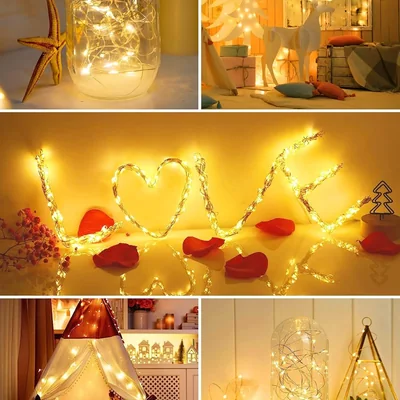 Minetom 6 Pack Battery Operated LED Fairy Lights for Christmas Decor, thumbnail 2