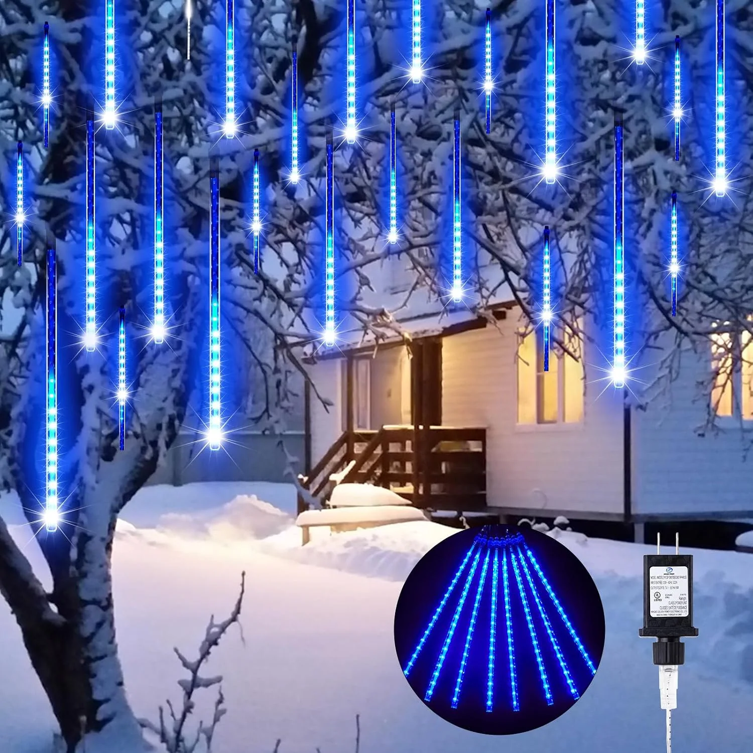 Minetom Meteor Shower Lights Outdoor, Blue, 720 LED, photo 3