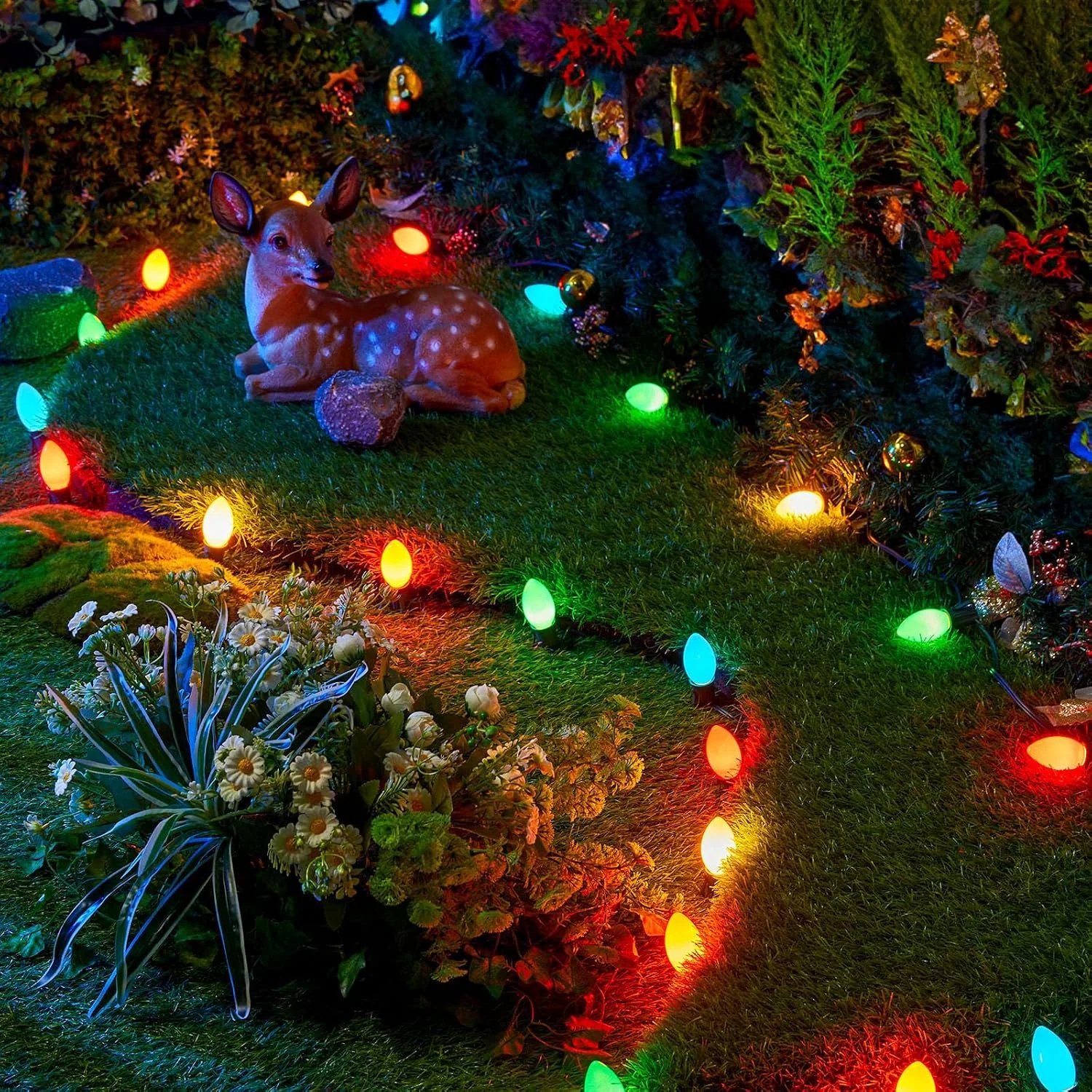 Minetom 50 Pack Multicolor C9 LED Christmas Light Bulbs, photo 4