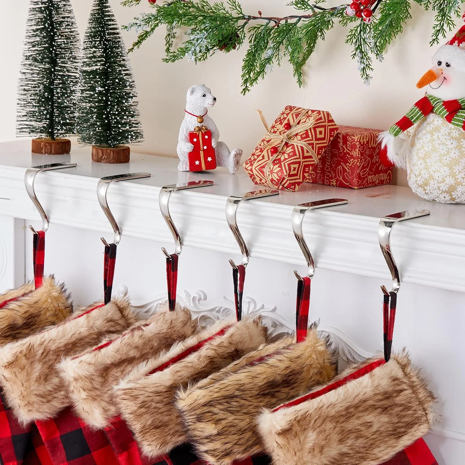 Minetom Christmas Stocking Holders for Mantle, photo 2