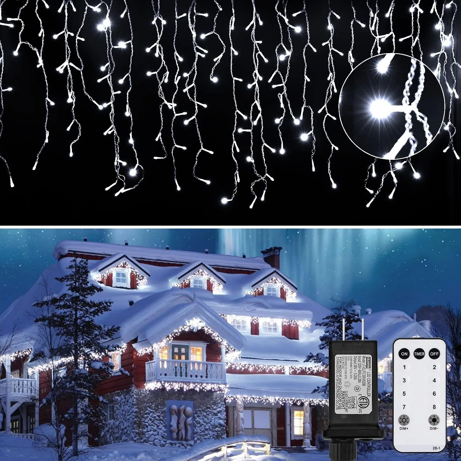 Minetom 100Ft Icicle Lights for Outside, photo 1