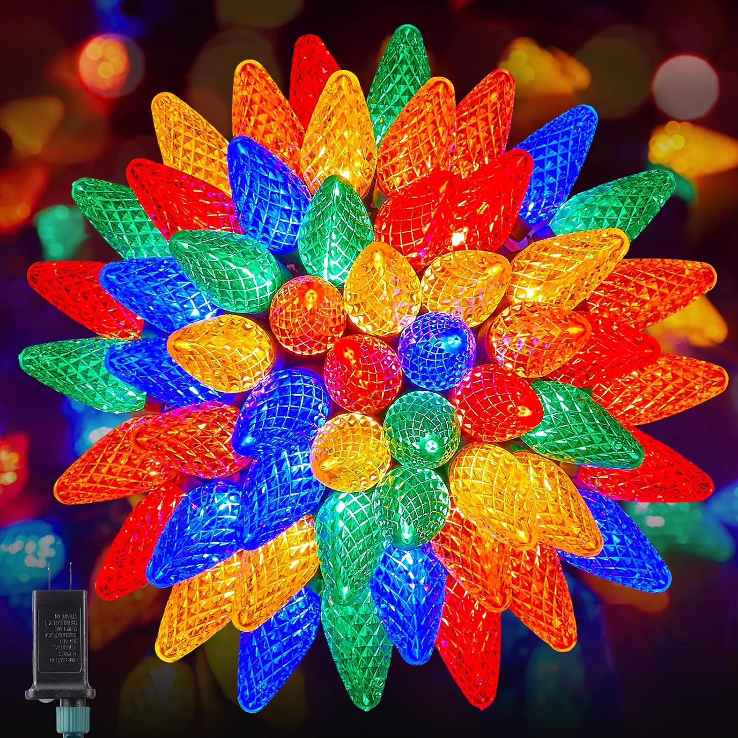 Minetom C9 Christmas Lights Outdoor, 72 FT 110 LED C9 String Lights, Multicolor, 50 LED, photo 6