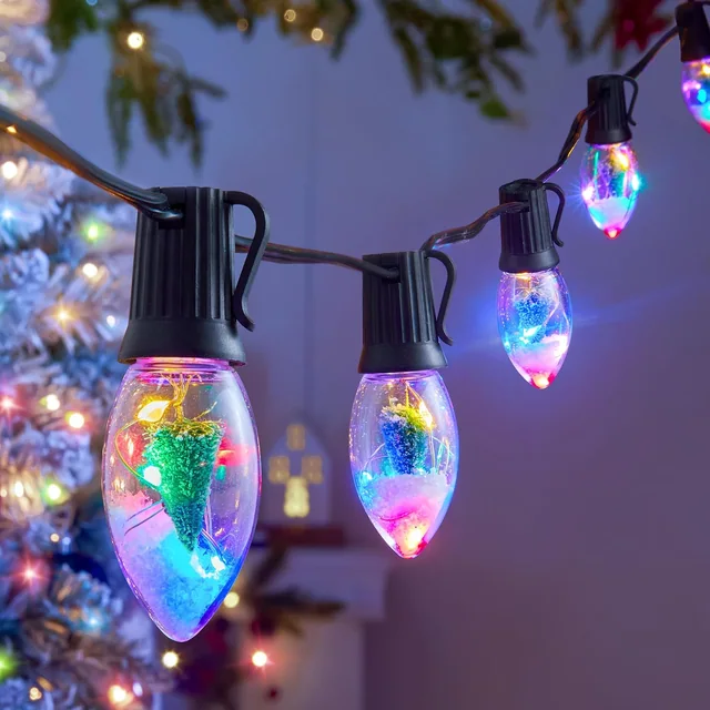 Minetom C9 LED Christmas Lights Outdoor, 45 Ft C9 String Lights with 40 Shatterproof