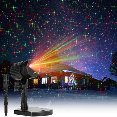 Minetom Christmas Projector Laser Lights Outdoor Red and Green Starry, thumbnail 1