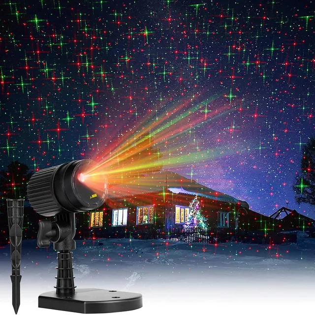 Minetom Christmas Projector Laser Lights Outdoor Red and Green Starry