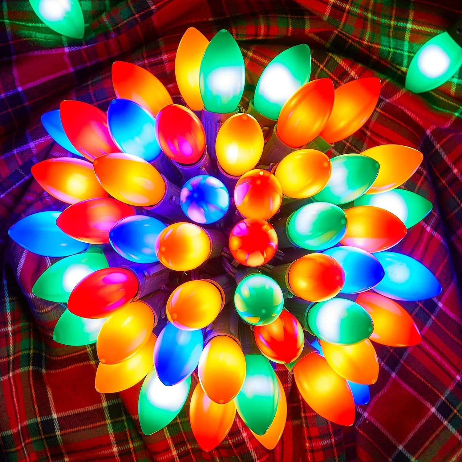 Minetom Vintage C9 LED Christmas Lights Outdoor, Multicolor, 100FT, photo 4