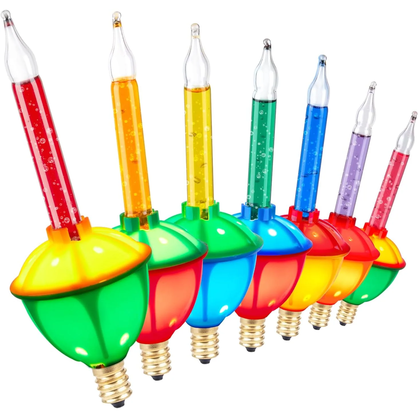 Minetom 7 Counts Replacement Bubble Lights Bulbs, 7 Colors, 7 Count (Pack of 1), photo 8