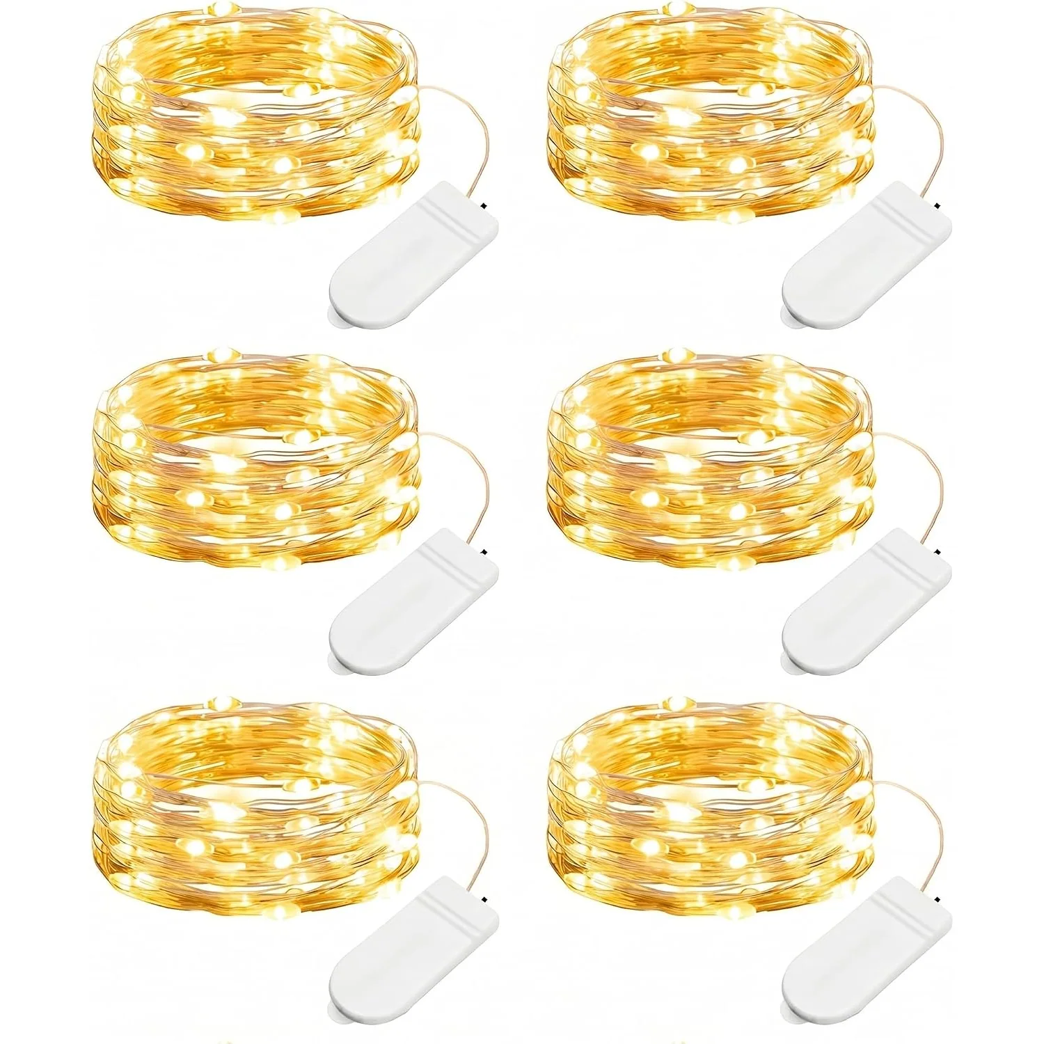 Minetom 6 Pack Battery Operated LED Fairy Lights for Christmas Decor, 6 Pack, photo 1