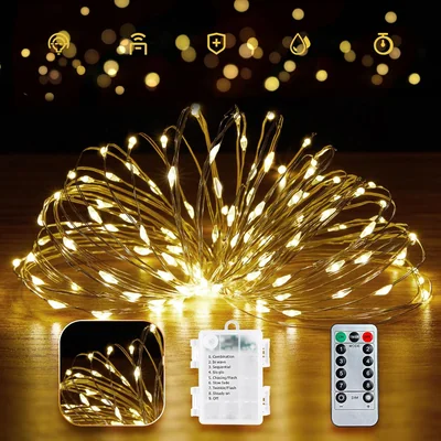 Minetom 33FT 100LED Fairy Lights Battery Operated, thumbnail 3