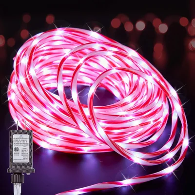 Minetom Christmas Lights Outdoor, 66FT 400 LED Candy Cane Rope Light Outdoor, thumbnail 1