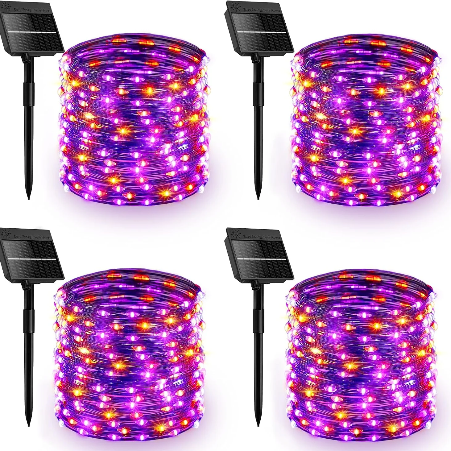 Minetom Solar Fairy Lights, Orange&Purple, 4 Pack, photo 4