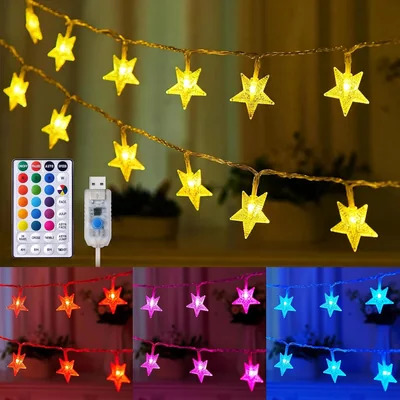 Minetom 23ft Star String Lights for Bedroom, thumbnail 1