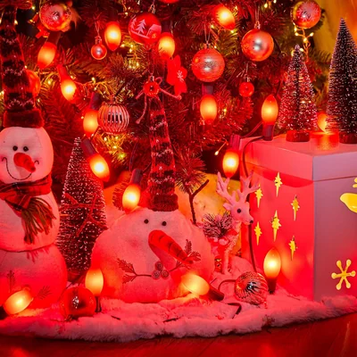Minetom 25 Pack C9 LED Christmas Light Bulbs, Red Plastic C9 Shatterproof LED Bulbs, thumbnail 2
