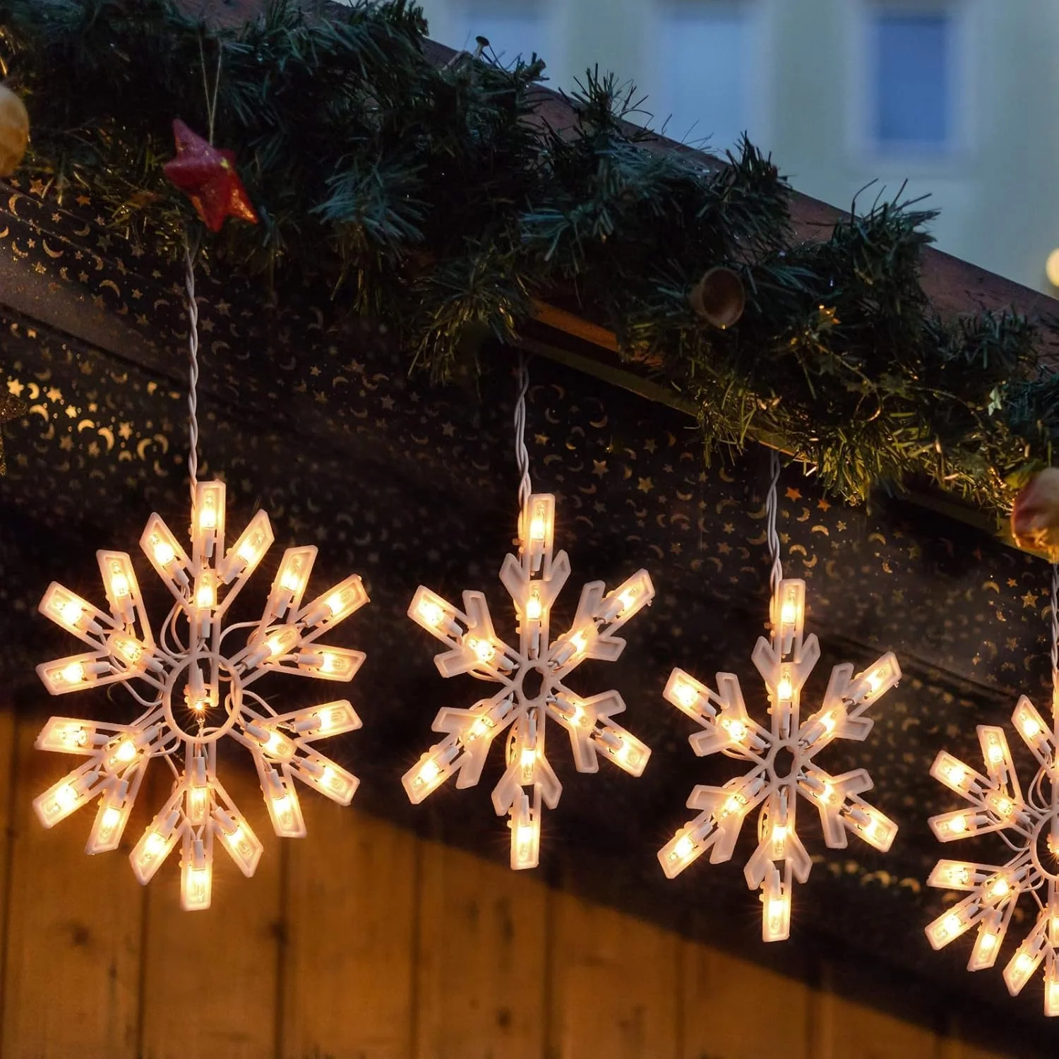 Minetom Snowflake Christmas String Lights with 9 Drops, photo 4