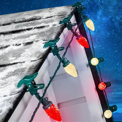 Minetom Christmas Lights Outdoor, 68FT 100 LED C9 String Lights with Spring, thumbnail 3