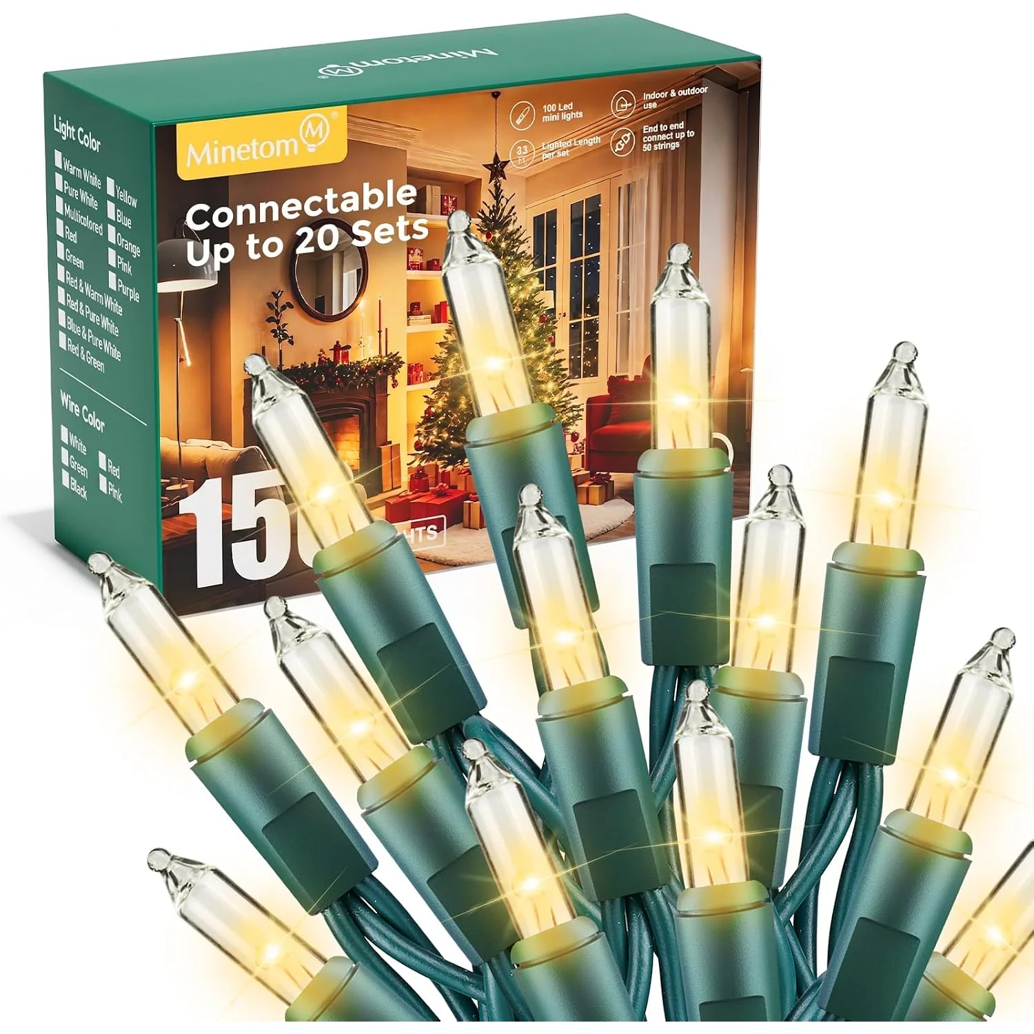 Minetom LED Warm White Christmas String Lights, photo 1