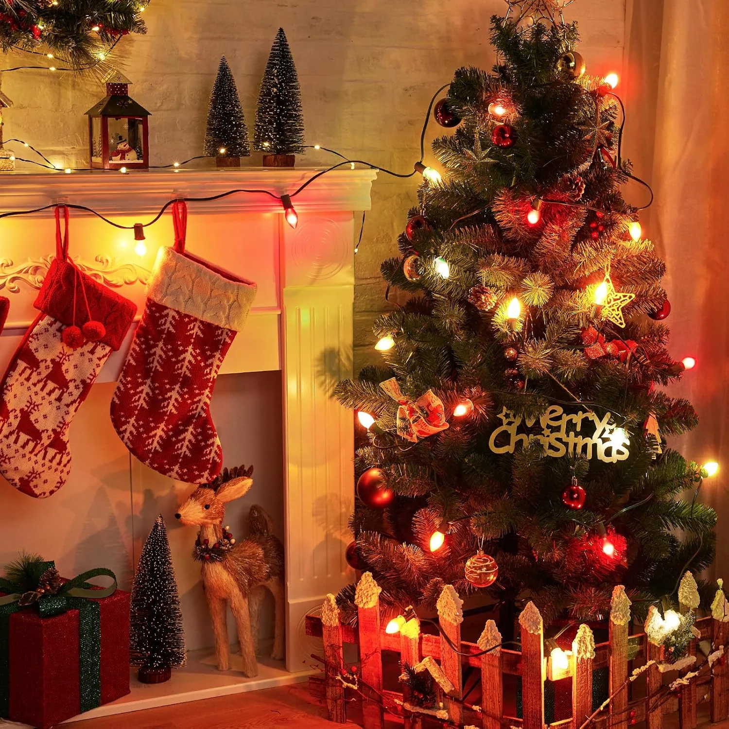 Minetom 25 Pack C9 LED Christmas Light Bulbs, Colored Plastic C9 Shatterproof LED Bulbs, photo 3
