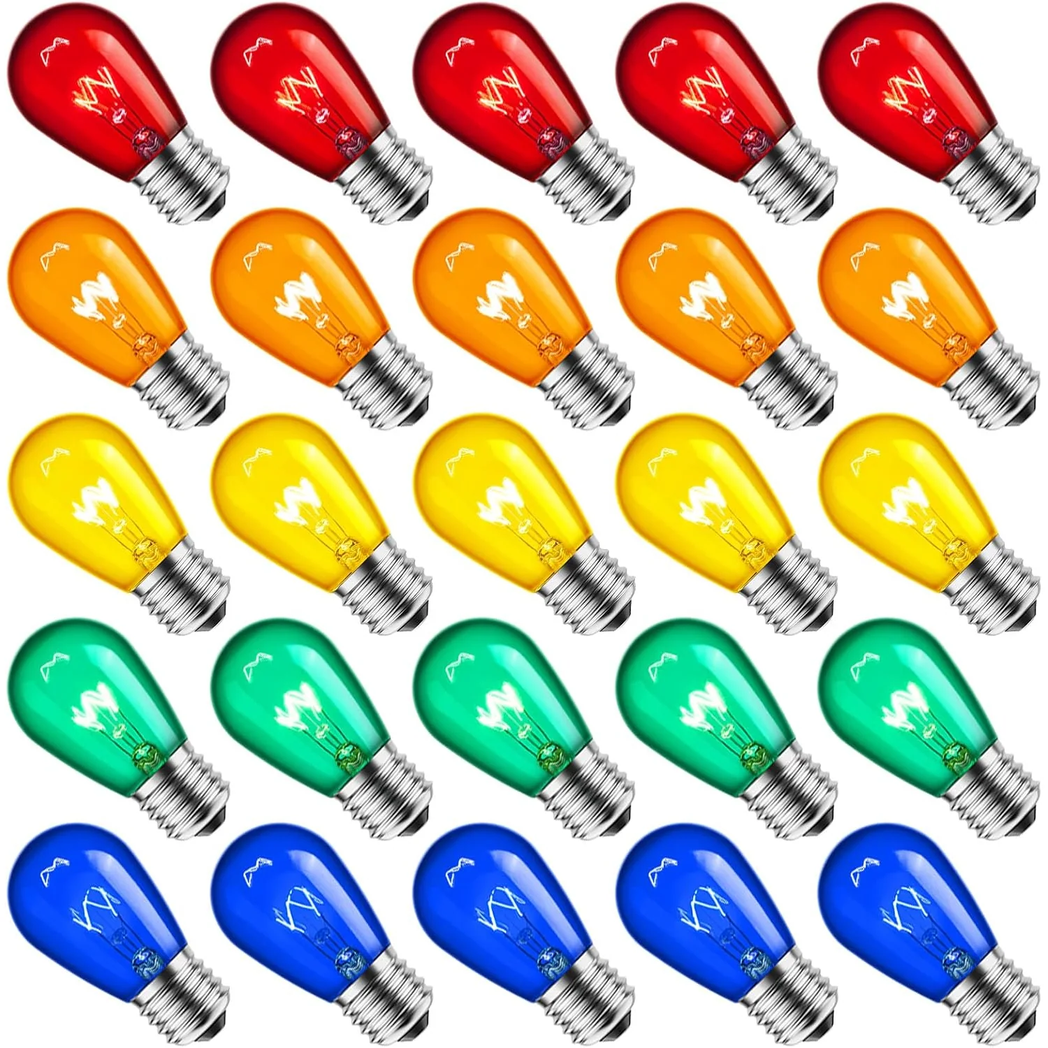 Minetom S14 Incandescent Edison Light Bulbs, 20 Pack 11W, Multicolor, 11.0 Watts, 50, photo 7