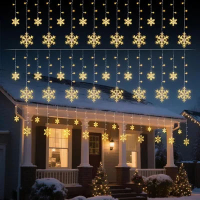 Minetom Christmas Snowflake Icicle Lights, thumbnail 5