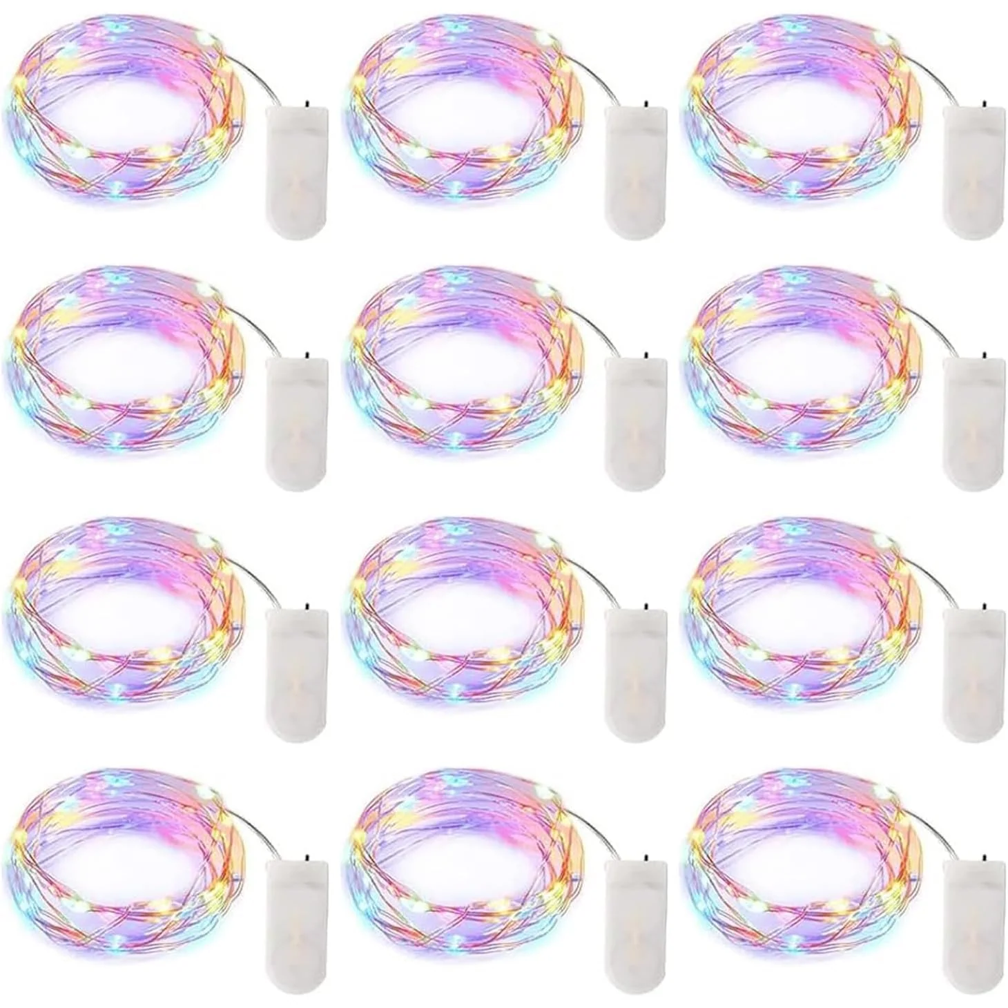 Minetom 12 Pack Pastel Fairy Lights Battery Operated String Lights, photo 1