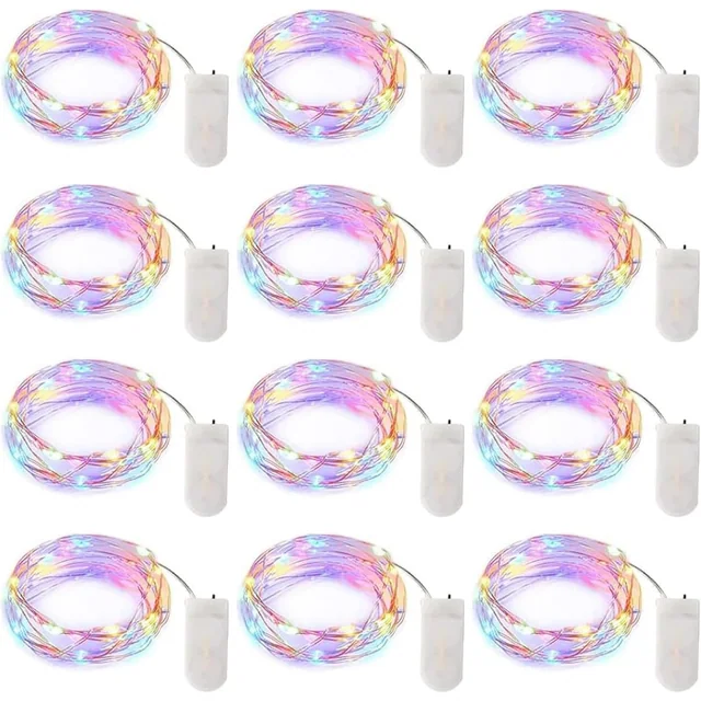 Minetom 12 Pack Pastel Fairy Lights Battery Operated String Lights
