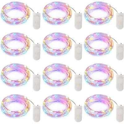 Minetom 12 Pack Pastel Fairy Lights Battery Operated String Lights, thumbnail 1