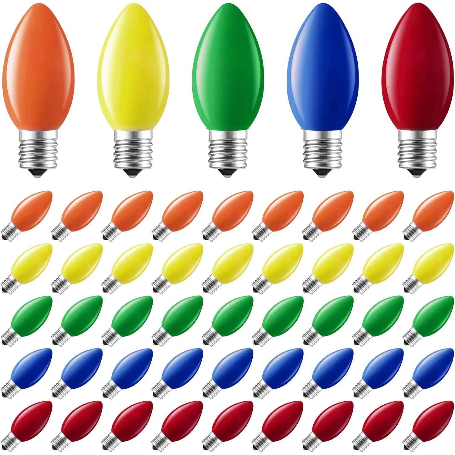 Minetom 50 Pack Multicolor C9 LED Christmas Light Bulbs, photo 1