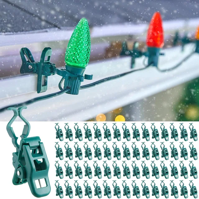 Minetom C7 C9 Christmas Light Clips 100 Count Universal Spring Outdoor