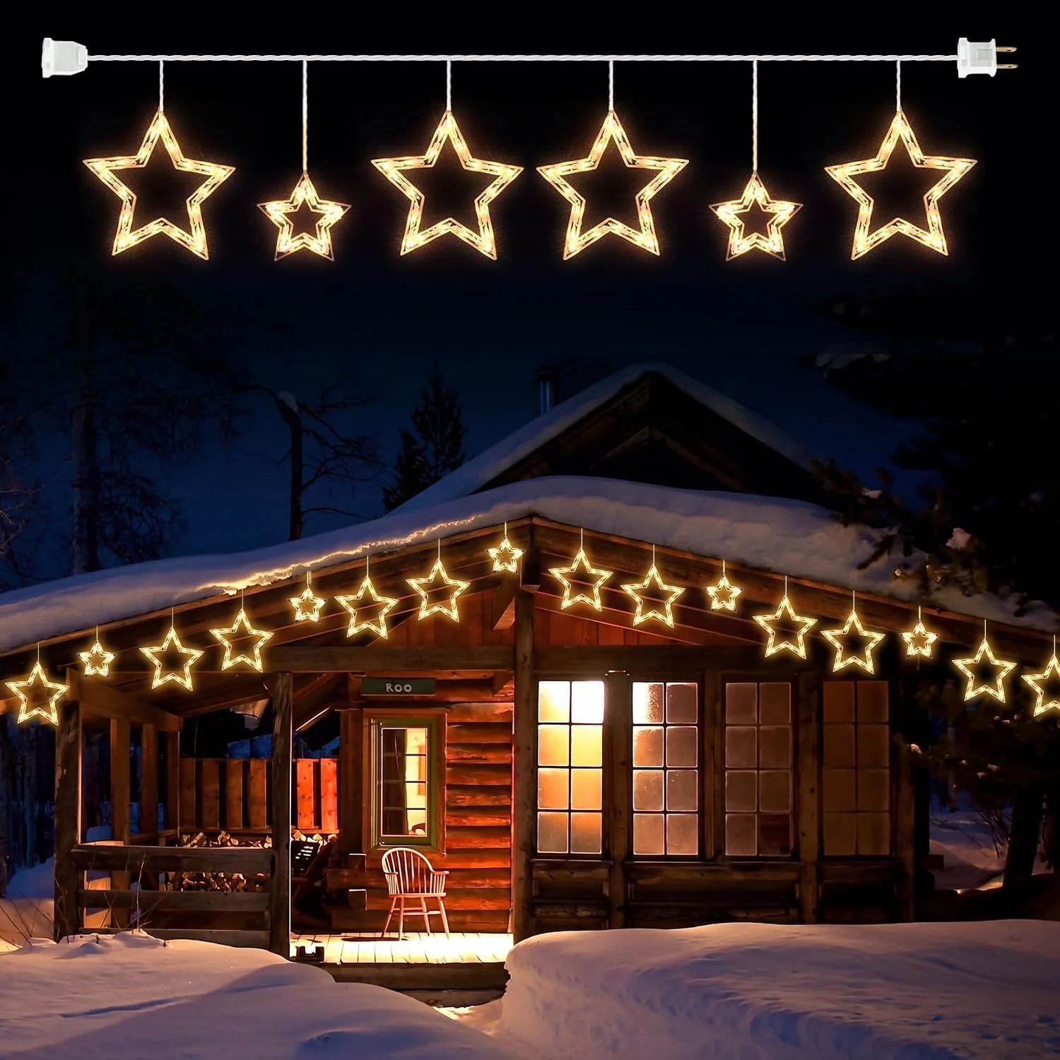 Minetom Christmas Snowflake Icicle String Lights with 6 Drops, 1 PC - 6 Drops - Star, photo 7