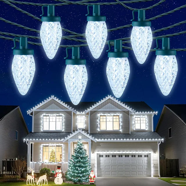 Minetom C9 Christmas Lights Outdoor, 72 FT 110 LED C9 String Lights