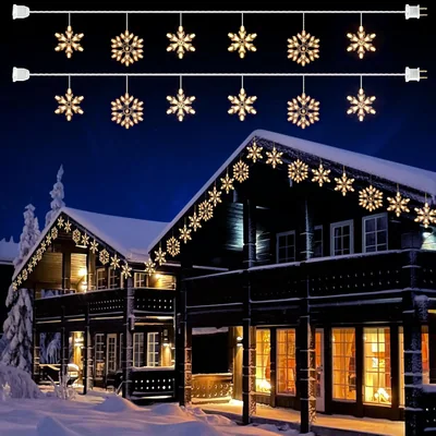 Minetom Christmas Snowflake Icicle String Lights with 6 Drops, thumbnail 6