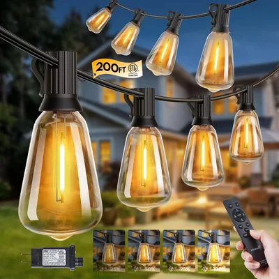 Minetom 100FT Outdoor String Lights with Remote, thumbnail 5