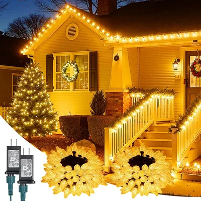 Minetom C9 Christmas Lights Outdoor, 85FT 110LED String Lights with 8 Lighting, thumbnail 3