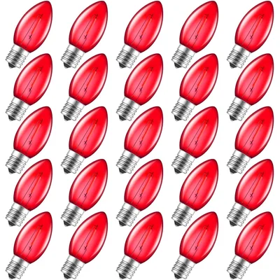 Minetom 25 Pack C9 LED Christmas Light Bulbs, Colored Plastic C9 Shatterproof LED Bulbs, thumbnail 6