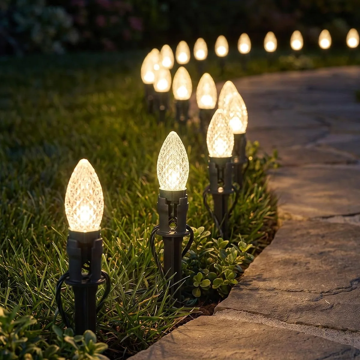 Minetom 100-Pack 5.5 Inch Christmas Light Yard Stakes for C7 C9 Christmas Lights, photo 2