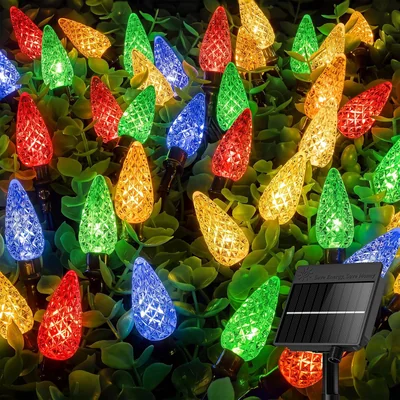 Minetom 23FT 50 LED C6 Solar Christmas Lights Outdoor Waterproof, thumbnail 5