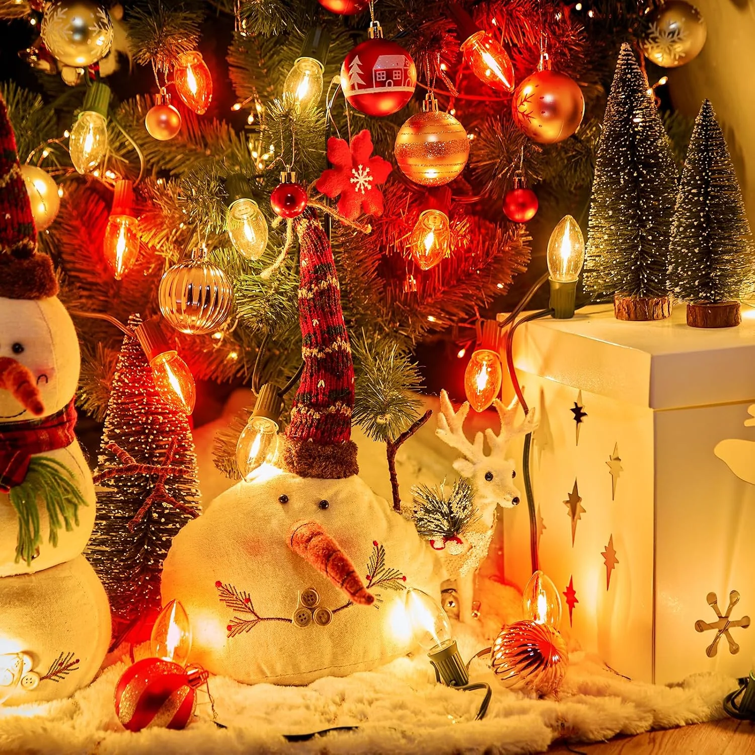 Minetom 25 Pack C9 LED Christmas Light Bulbs, Colored Plastic C9 Shatterproof LED Bulbs, photo 2