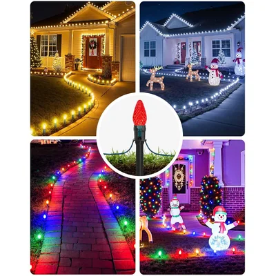Minetom 100-Pack 5.5 Inch Christmas Light Yard Stakes for C7 C9 Christmas Lights, thumbnail 3