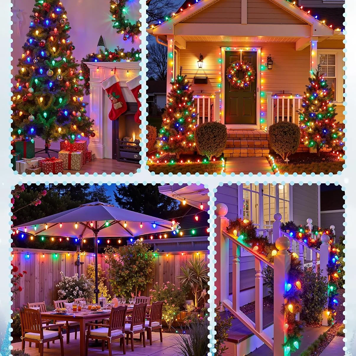 Minetom C9 LED Christmas Lights Outdoor, 81Ft 100 LED String Lights with Quick Clips, photo 1