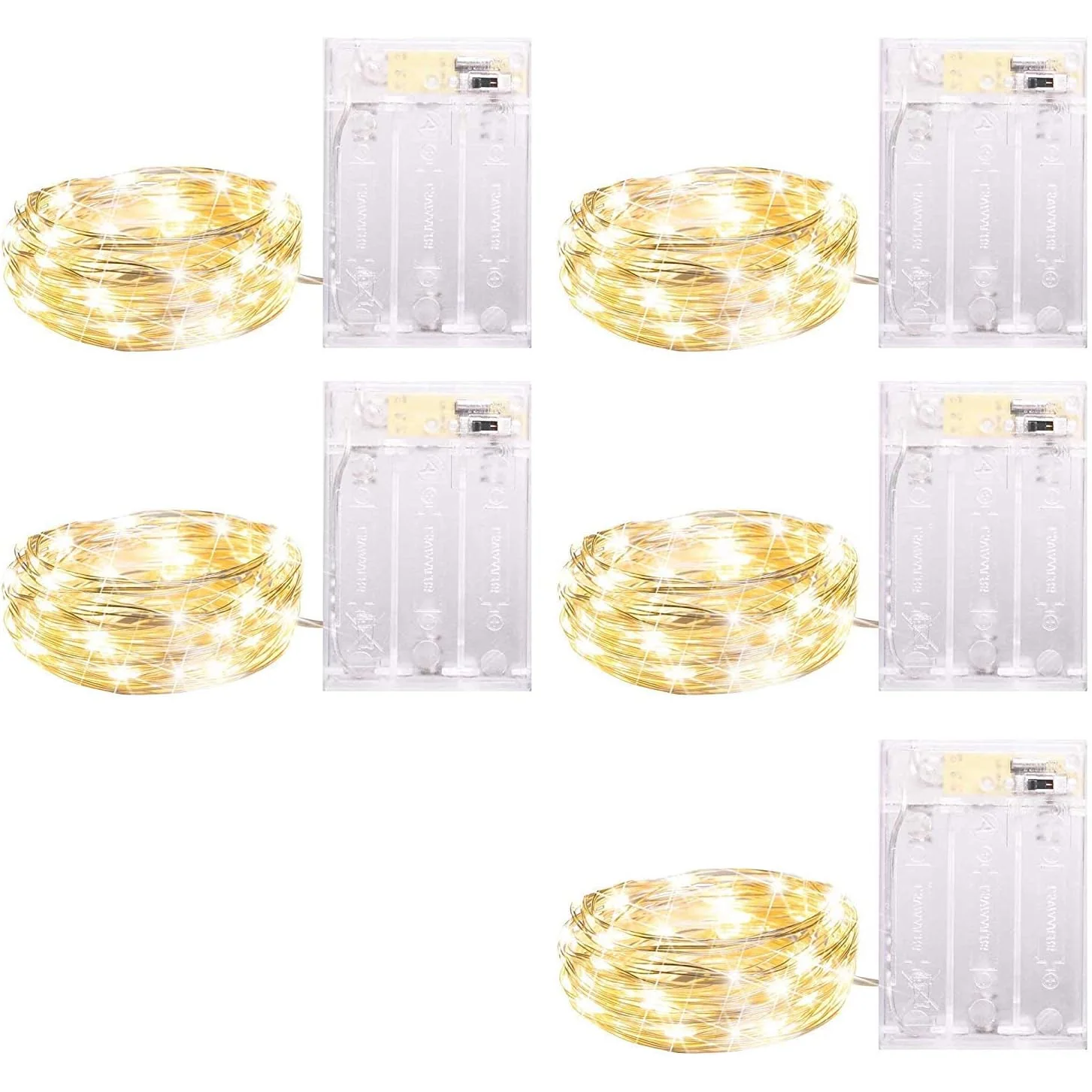 Minetom 5 Pack Fairy Lights Battery Operated, Warm White, 5 Pack, photo 6