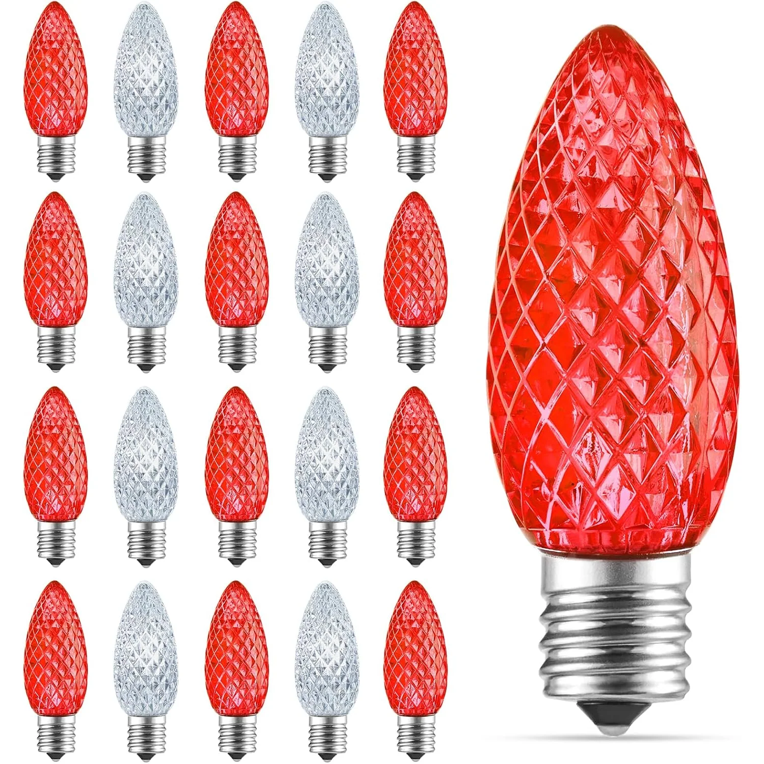 Minetom 100 Pack LED Light Bulbs, Red &White, 50 Pack, photo 9