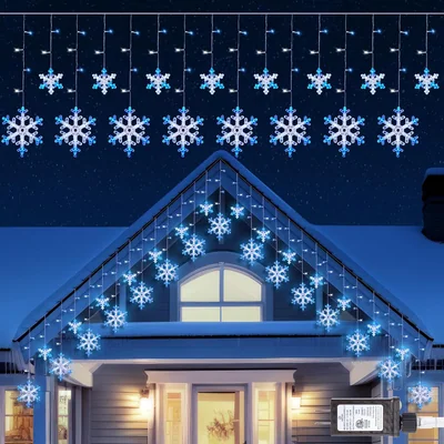 Minetom Christmas Snowflake Icicle Lights, thumbnail 6