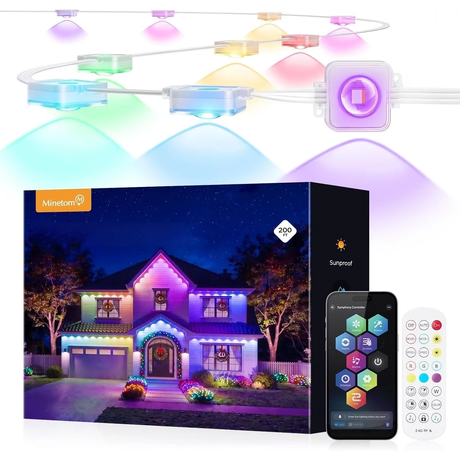 Minetom Permanent Outdoor Lights, 200ft, photo 1