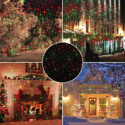 Minetom Christmas Projector Laser Lights Outdoor Red and Green Starry, thumbnail 2