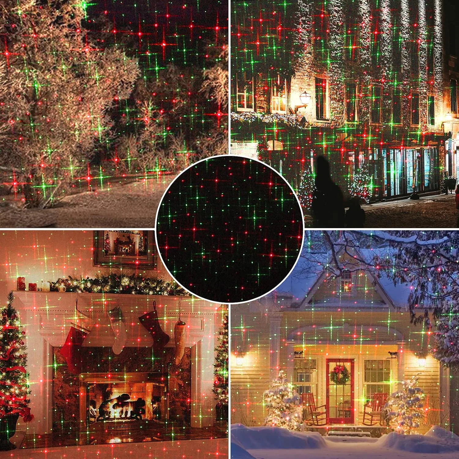Minetom Christmas Projector Laser Lights Outdoor Red and Green Starry, photo 2