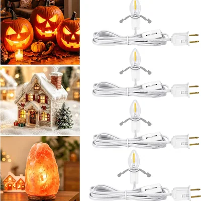 Minetom 6 FT LED Accessory Cord for Christmas Village Lights, thumbnail 2
