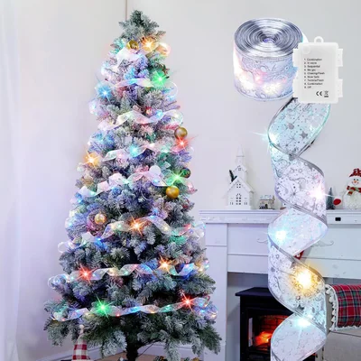 Minetom Christmas Tree Ribbon String Lights, thumbnail 4