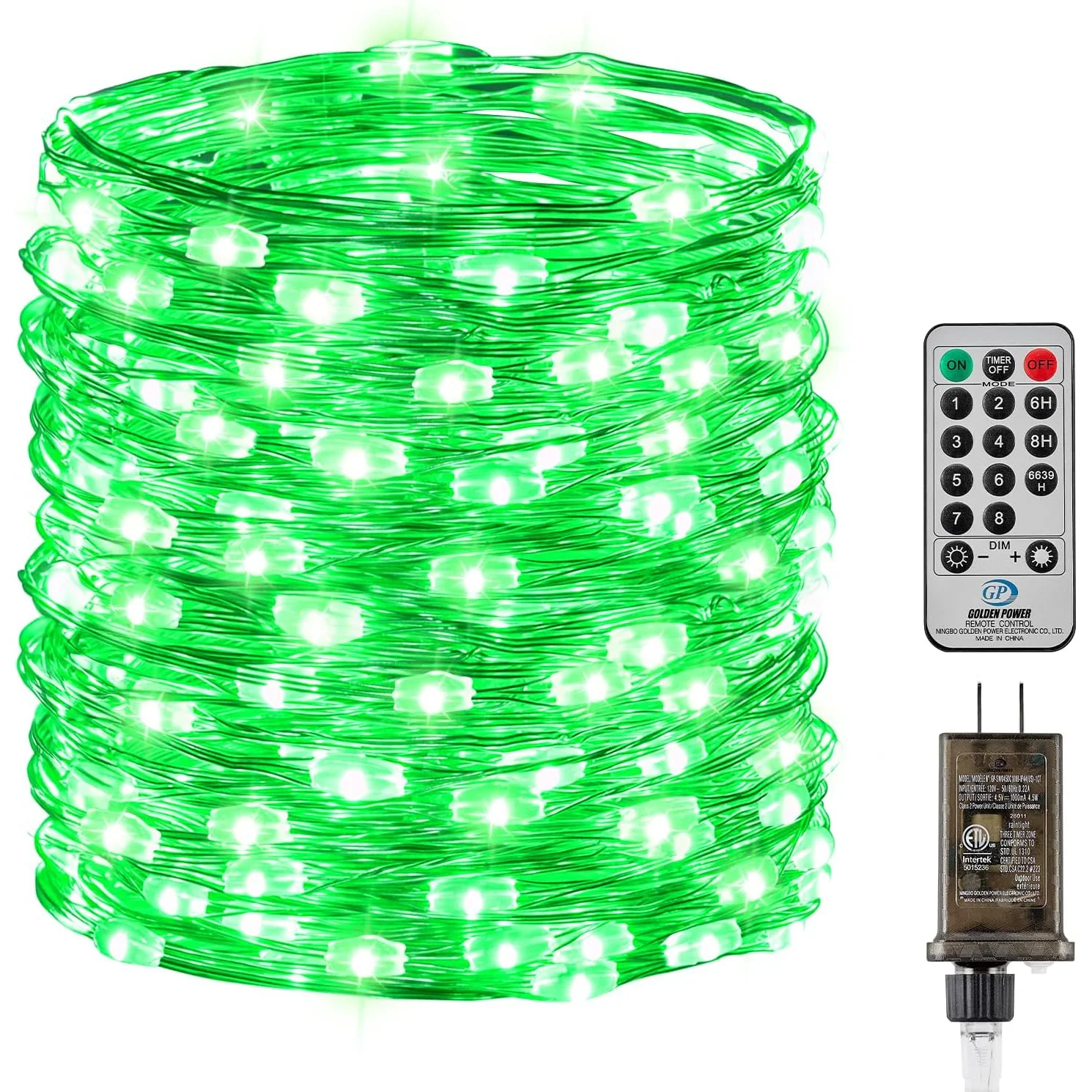 Minetom 66FT 200 LED Fairy Lights Plug in with Remote, Green, 1Pack - 200 LEDs, photo 6