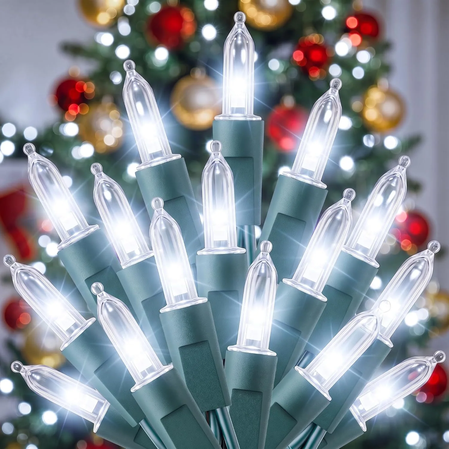 Minetom LED Christmas Lights Indoor Outdoor, Cool White, 33 ft, photo 10
