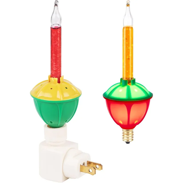 Minetom 2 Pack Bubble Night Light with 1 Classic Swivel Plug